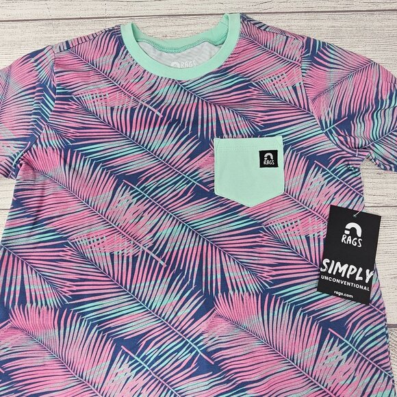 NWT Rags‎ To Raches Boys Palm Trees T-Shirt Size 9-10 years - Picture 1 of 4